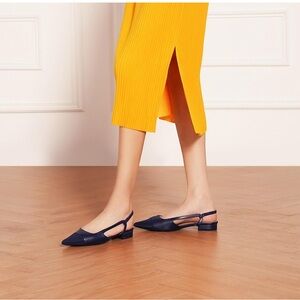 C.Paravano Women's Pointed Toe Slingback Flats